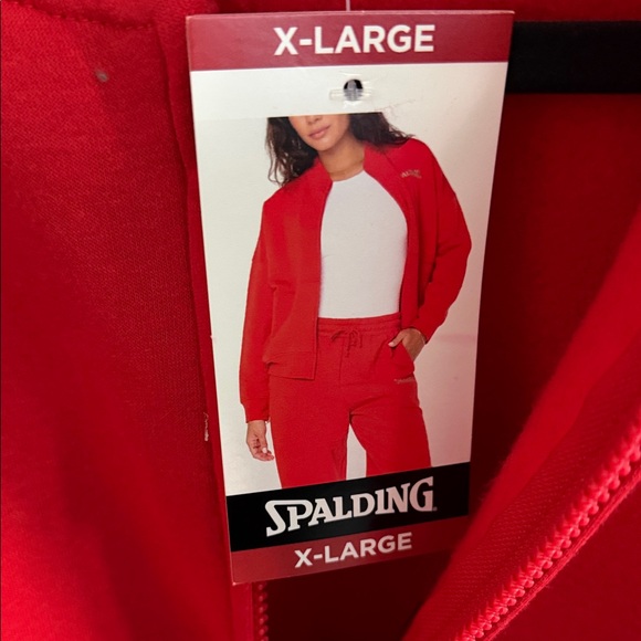 Spalding Red Full-Zip Sweatshirt - Picture 2 of 4